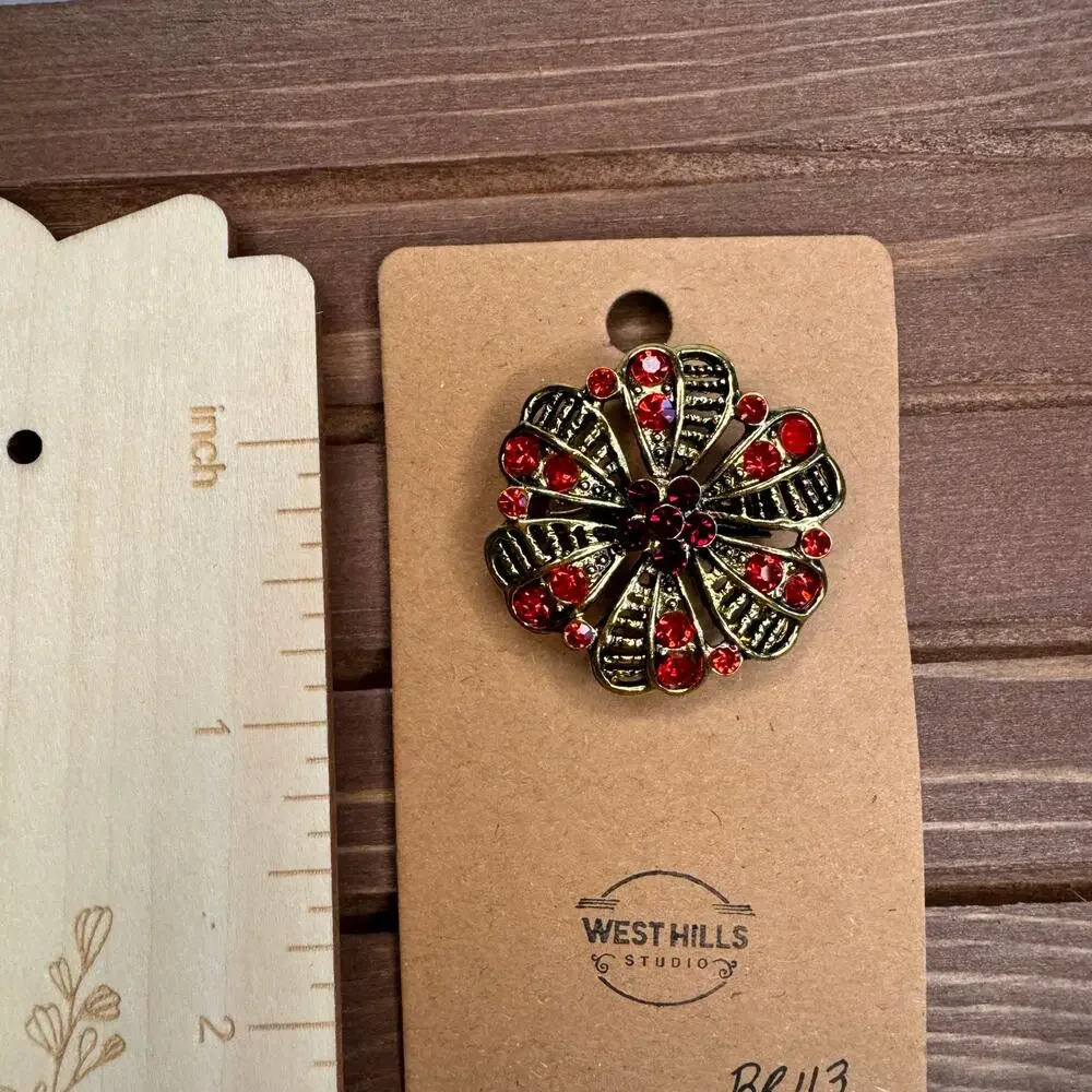 Vintage Style Antique Red Gold Jewelry Brooch Fashion Jewelry FAST SHIP